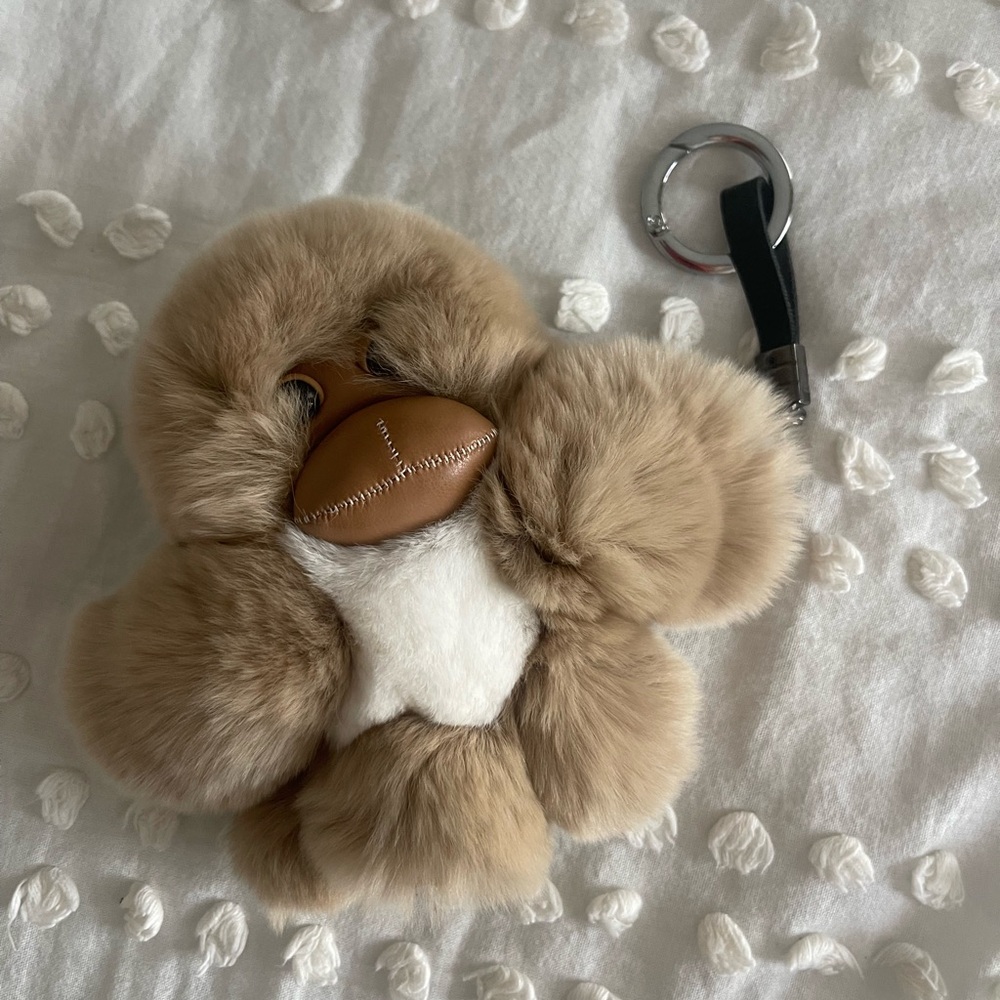 Luxurious Fluffy Monkey Bear Keychain